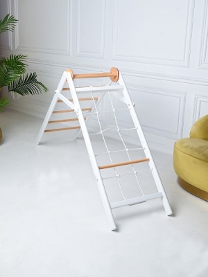 Детский спортивный комплекс Perfetto sport Scala in legno con rete 2 bianco-naturale PS-131