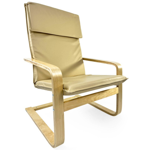 Кресло-качалка Calviano Soft 1 светло-бежевое PU