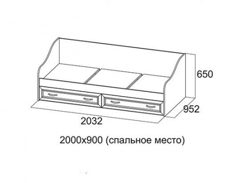 Кровать SV-мебель ДМ-09 МС Вега К Сосна Карелия 90/200 
