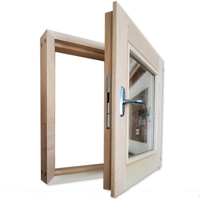 Форточка для бани Липа стеклопакет 40х40 см