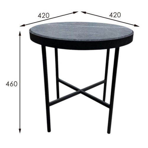 Стол журнальный МеталлАрт М011 малый черный мрамор 