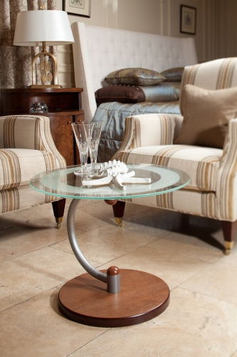 Стол журнальный Дуэт 13Н металлик средне-коричневый 