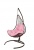 Подвесное кресло Полумесяц коричневый подушка розовый 