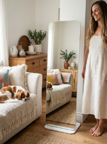 Зеркало напольное Стелла 4 белый 