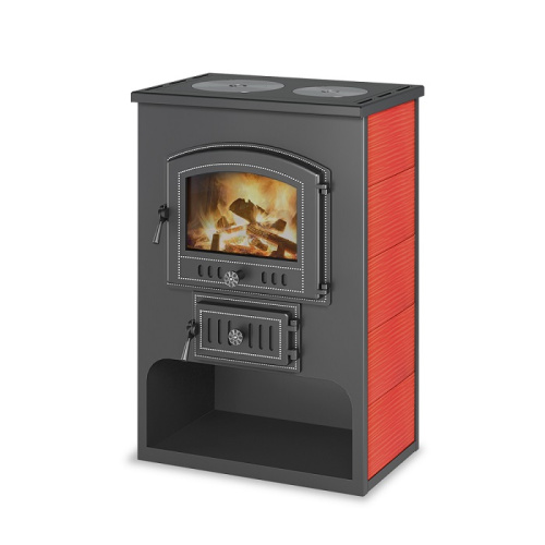 Печь-Камин ВЕЗУВИЙ ПК-03 (224) с плитой Везувий В3 красный