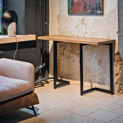 Стол-консоль Арлен 2 дуб табачный металл черный 