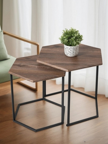 Стол журнальный МеталлАрт М003 коричневый дуб 