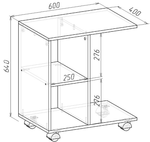 Стол журнальный Турин дуб монте-карло 