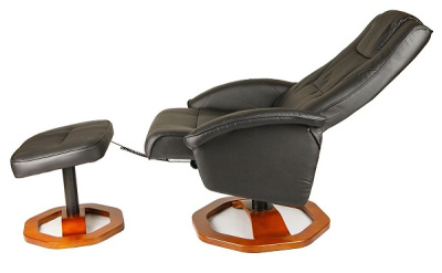 Массажное кресло CALVIANO 92 с пуфом (черное) 