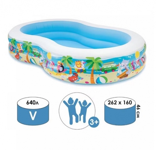 Бассейн надувной Intex Побережье (56490NP)