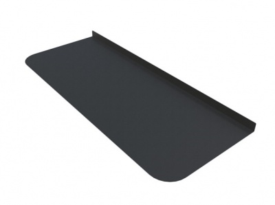 Лист предтопочный BLACK 980х400х0,5мм (R75)