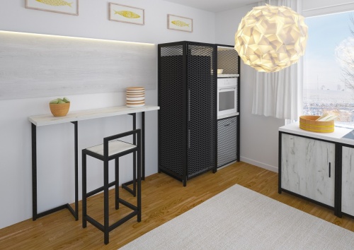 Стол барный Арлен 3 дуб белый металл графит 