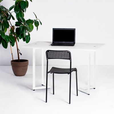 Стол-консоль Арлен 3 белый шагрень металл белый 