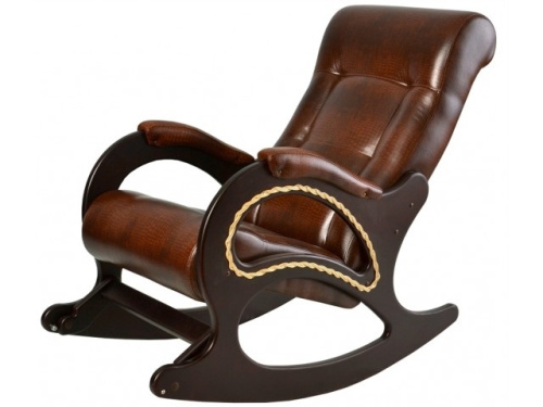 Кресло-качалка модель 44 Antik Крокодил/Венге с лозой коричневый