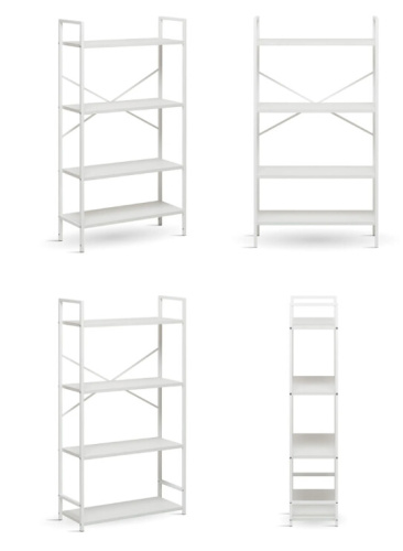 Стеллаж Leset Стилвуд 24 широкий 4 полки белый 