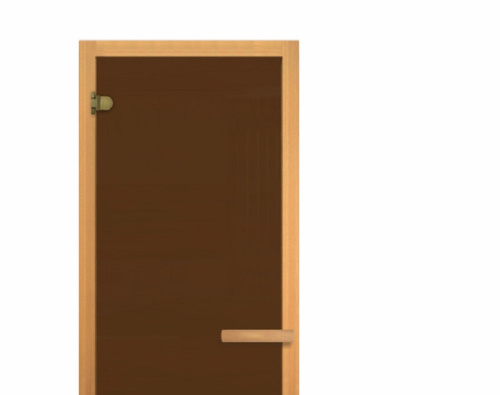 Дверь для бани стеклянная Бронза Матовая 2010х810мм (6мм) Осина 