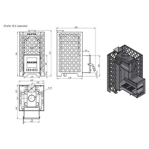 Печь для бани Кратер 16С