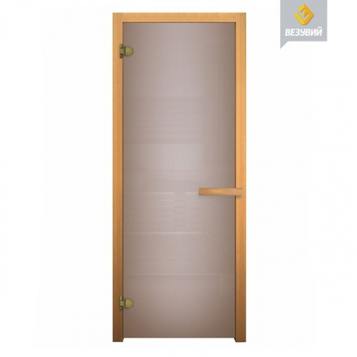 Дверь для бани стеклянная 1800х700 (сатин матовая, 2 петли, 6мм)