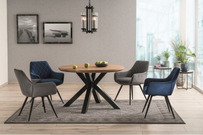 Стол обеденный SIGNAL RITMO 120 дуб/черный мат 