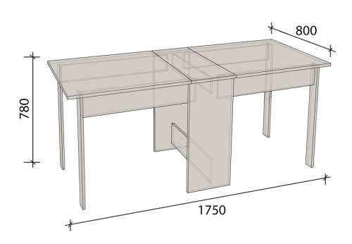 Стол книга СН-115.02 дуб крафт белый 