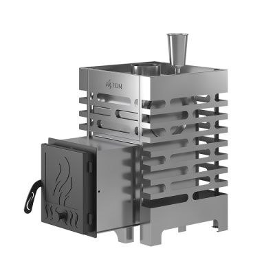 Печь для бани ASTON 12 INOX (ИНОКС) с баком на трубе 50л (AISI 439)