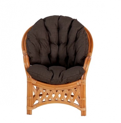 IND Кресло Черчилль коньяк темные подушки 