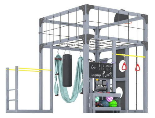 Детская площадка для дачи Савушка КУБ-1 Серый с гамаком
