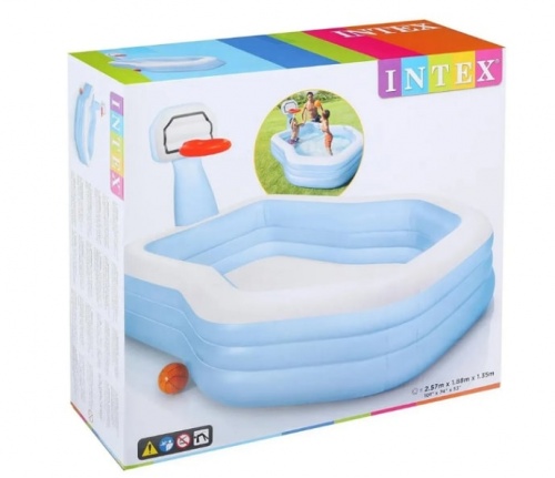 Семейный бассейн Intex с баскетбольным кольцом (57183NP)