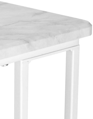 Стол приставной МеталлАрт М007 белый мрамор белый 