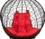 Кресло садовое BiGarden Orbis Black красная подушка