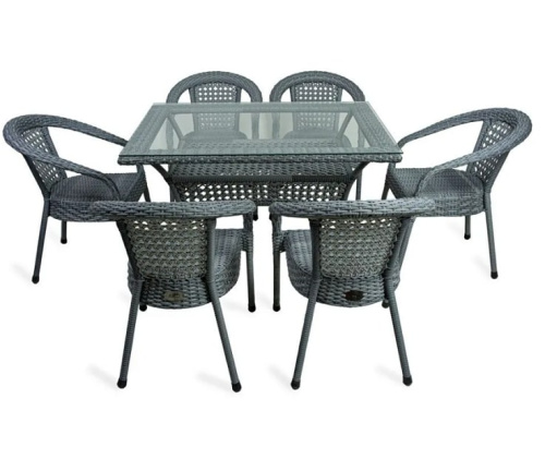 Стол обеденный 6 мест DECO 140х85 серо-коричневый