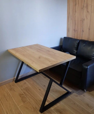 Стол Дели 130х80 дуб золотой металл черный 