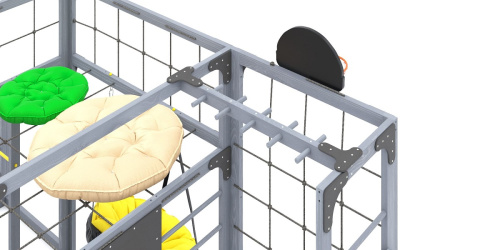 Детская площадка для дачи Савушка КУБ-2 Серый с подушками