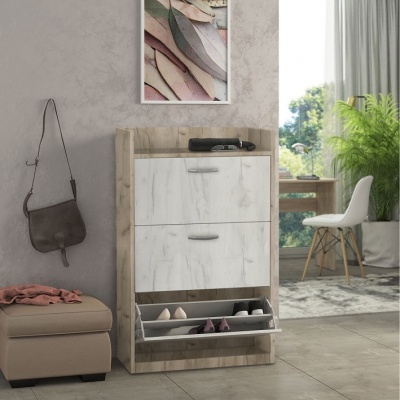 Тумба для обуви СН-100.09 дуб крафт белый дуб крафт серый 