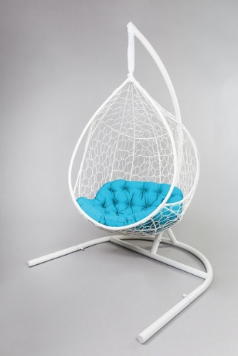 Кресло подвесное СИРИУС белый подушка–бирюзовый 