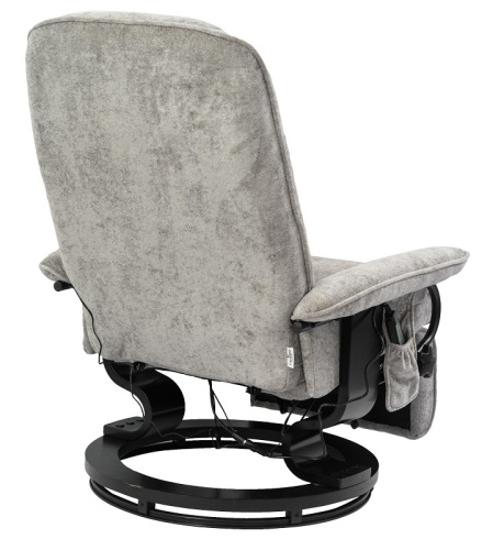 Кресло вибромассажное с пуфом CALVIANO 23 серый плюш 