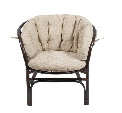 IND Кресло Багама темно-коричневый подушка бежевая 