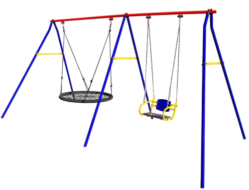 Качели дачные Пионер 2КД двойные качели цепные со спинкой+ качели Паутина 100 см PS-302