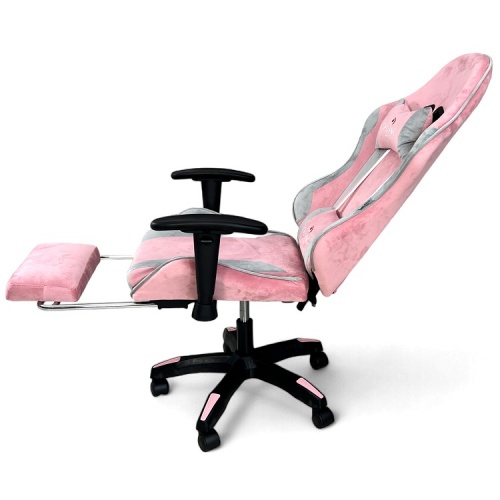 Вибромассажное кресло Calviano 1585 серо-розовый велюр 