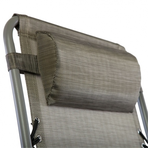Раскладной стул-шезлонг серый текстилен