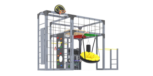 Детская площадка для дачи Савушка КУБ-2 Серый с подушками