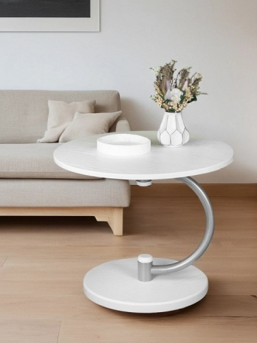 Стол журнальный Дуэт 13 металлик белый 