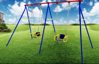 Качели дачные Пионер 2К двойные качели цепные со спинкой 2шт