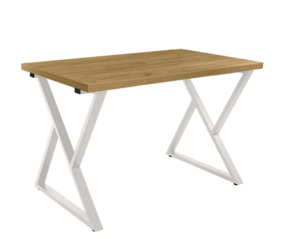 Стол Дели 130х80 дуб золотой металл белый 