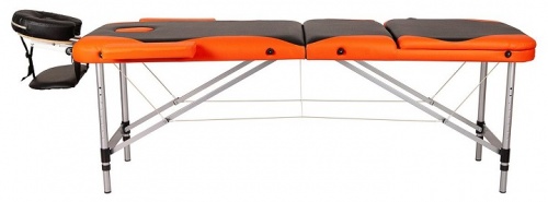 Массажный стол  складной 60 см 3-с алюминиевый черно-оранжевый