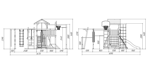 Детская спортивная площадка для дачи Савушка Семейная COMFORT PLUS