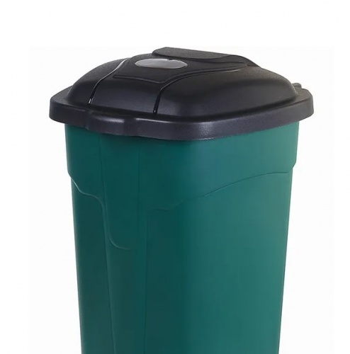 Бак для мусора 105 л на колёсах темно-зеленый/черный