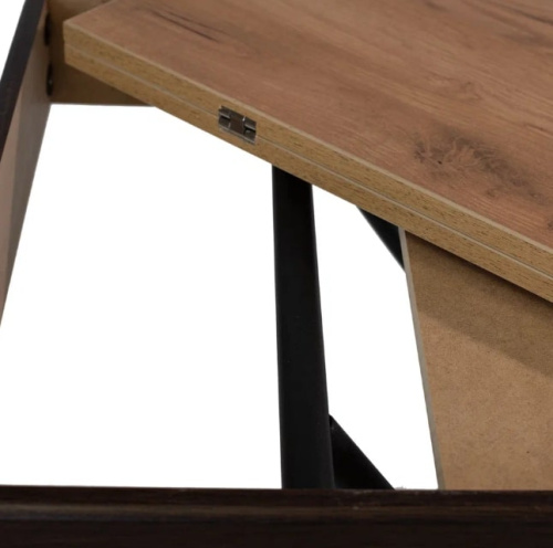 Стол трансформер Лерон дуб крафт золотой черный 