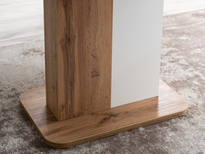 Стол обеденный SIGNAL NEXT раскладной дуб артизан белый мат 