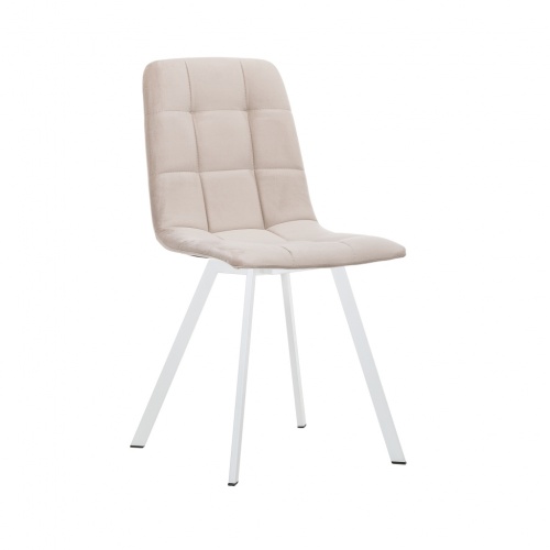 Стул Leset Скай металл белый велюр Sand 